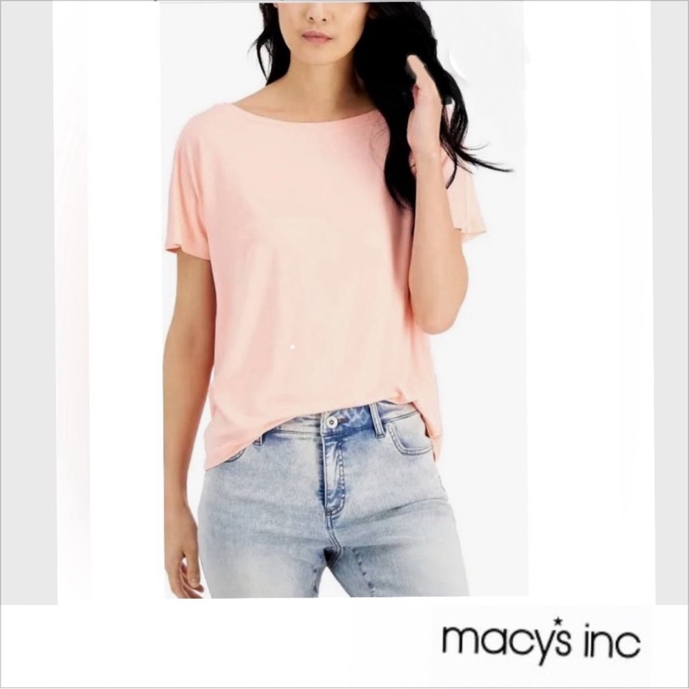 INC Peach Dolman Short Sleeve Top